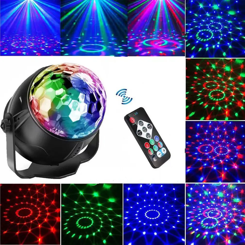 Luce a Led colorata luce di salto luce da palcoscenico lampeggiante controllo vocale luce per feste con luce telecomandata
