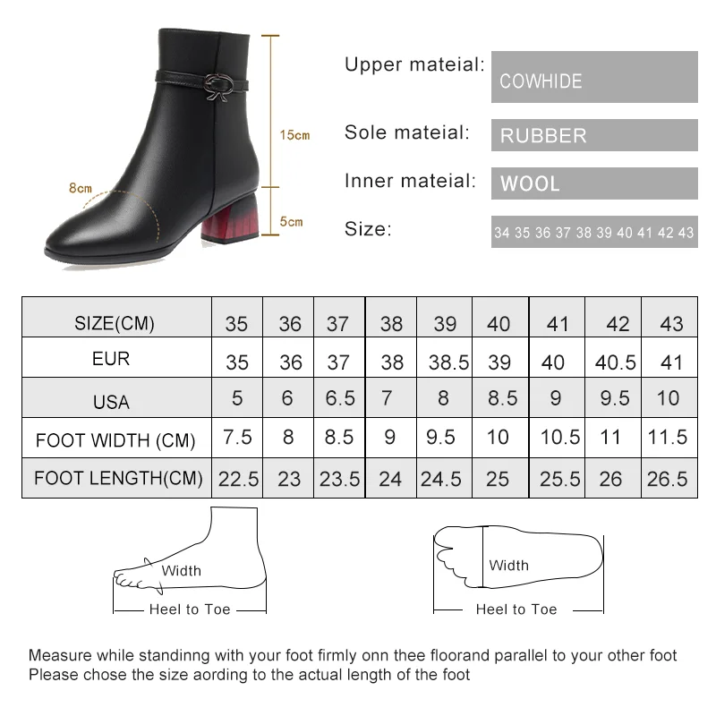 AIYUQI Women Dress Boots Winter Wool 2024 New Round Toe Genuine Leather Ankle Boots Red Women Banquet Fashion Short Boots Women