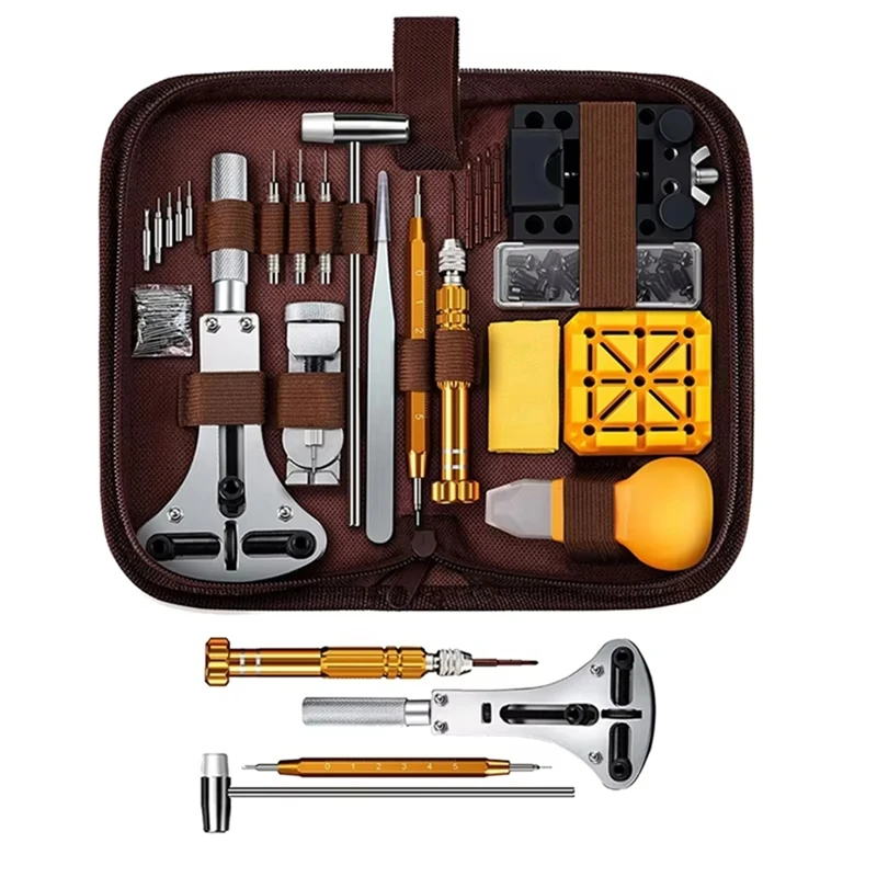 147 Pcs Watch Adjustment Tool Kit Watch Repair Kit Watch Battery Replacement Tool Kit, Watch Back Remover Tool-ABHG