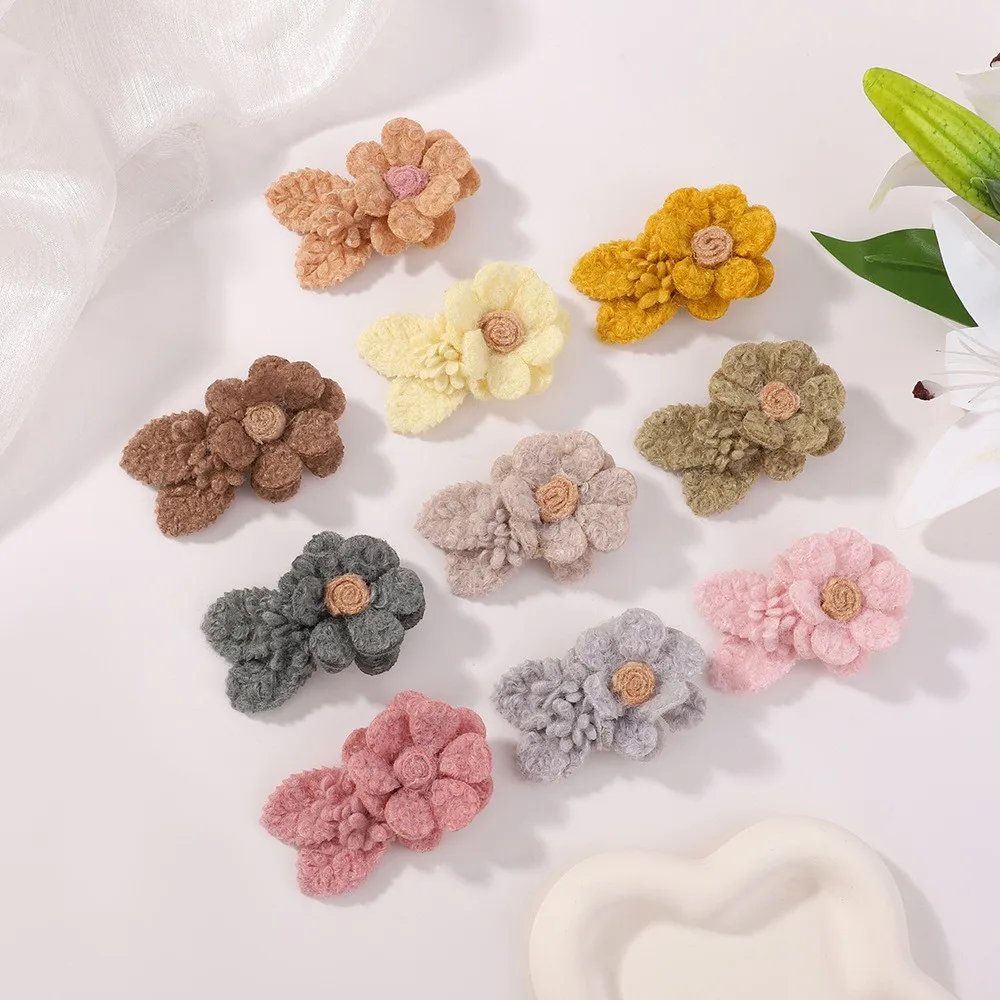 30pc/lot New Felt Flower Barrettes Alligator Clips Pins Accessories for Baby Girls Toddler Felt Floral Hairpins Kids Headwear