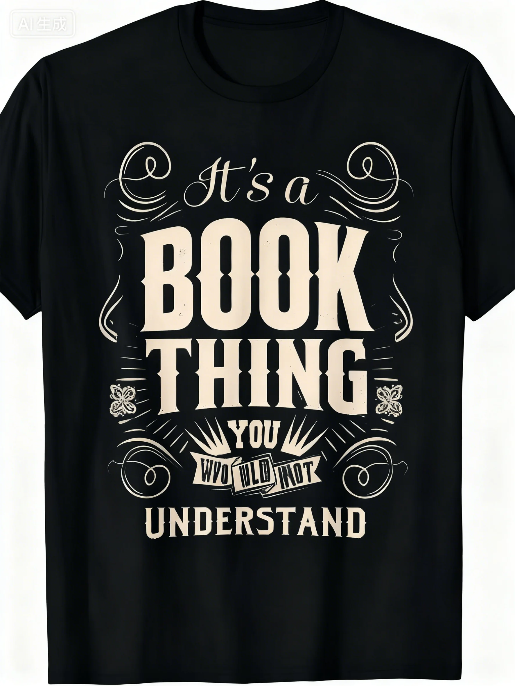 

Men's Casual Short Sleeve Crew Neck Graphic Tee - "It's a Book Thing You Wouldn't Understand" Print Summer Fashion Top for Book