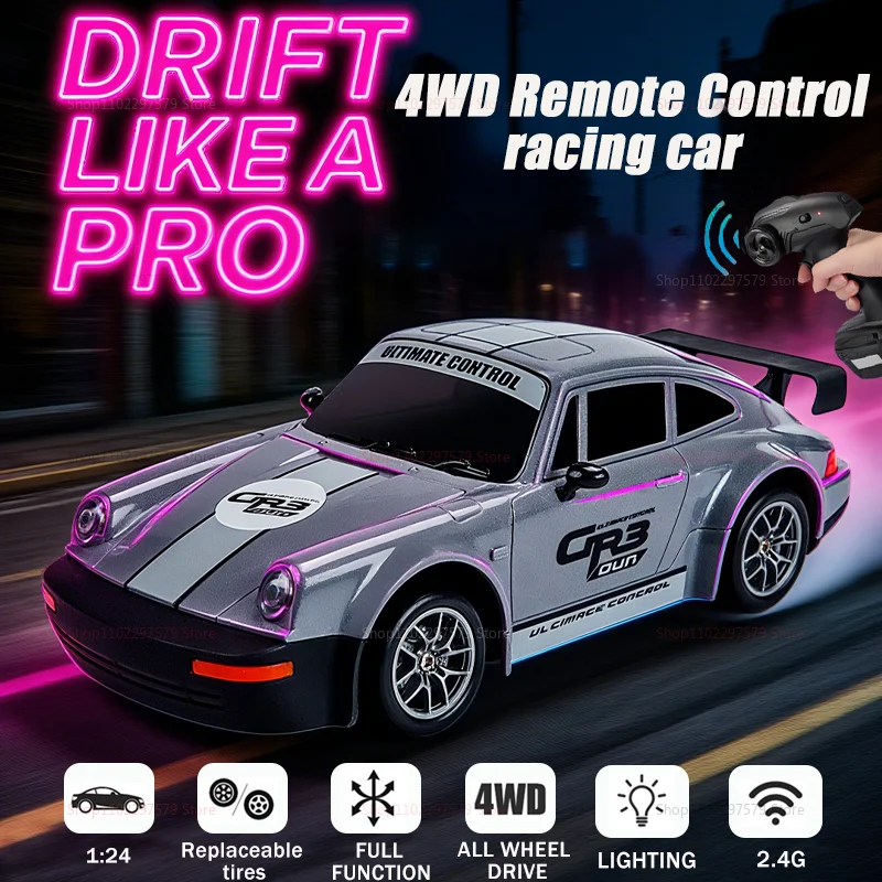 

2025 Новый 4WD RC Drift Car со светодиодной подсветкой 2,4G Радио 20 км/ч Высокоскоростной пульт дистанционного управления Гоночный автомобиль Модель автомобиля Игрушка в подарок для детей