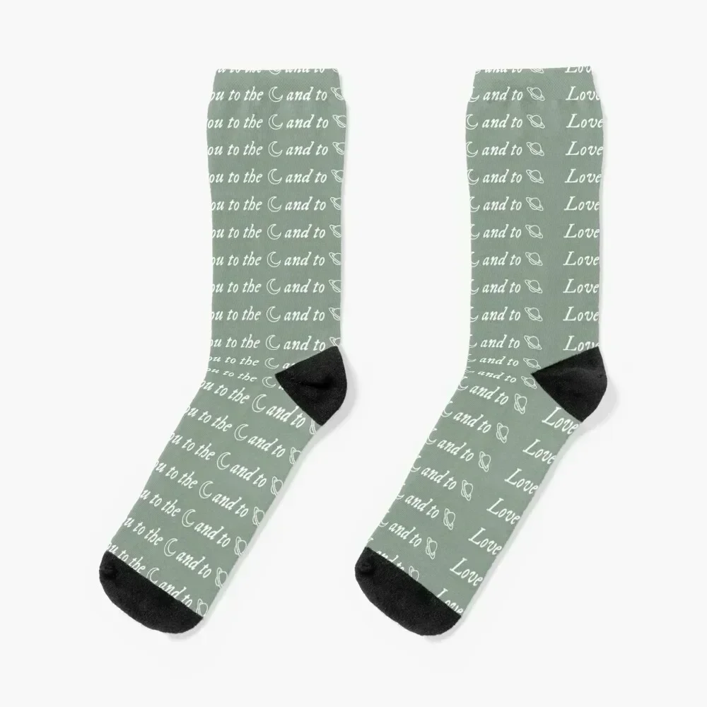 

love you to the moon and to saturn Socks christmass gift New year's crazy Socks Women Men's