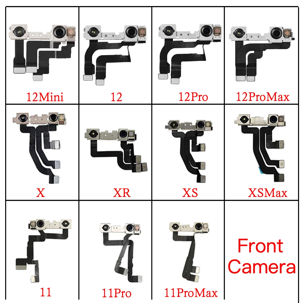 

Передняя камера для телефона X XR XS 11 12 Mini Pro Max Модуль камеры для лица Гибкий кабель без лица ID Ремонт Запасная часть