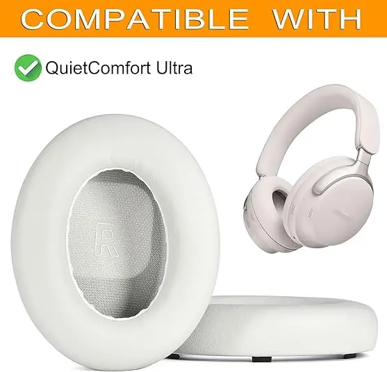 QC Ultra - Almohadillas de repuesto compatibles con auriculares Bose QuietComfort Ultra inalámbricos con cancelación de ruido, ruido de alta densidad