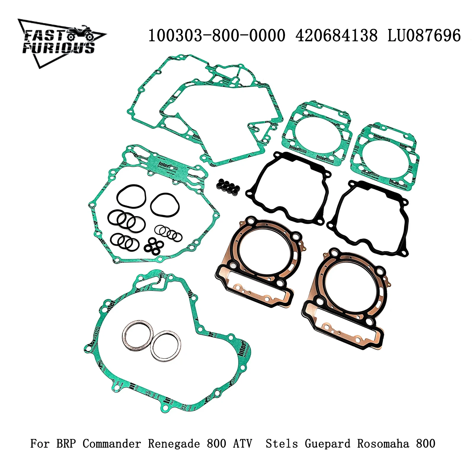 CA  engine gasket kit 100303-800-0000 420684138 LU087696 For For BRP Commander Renegade 800 ATV Stels Guepard Rosomaha 800