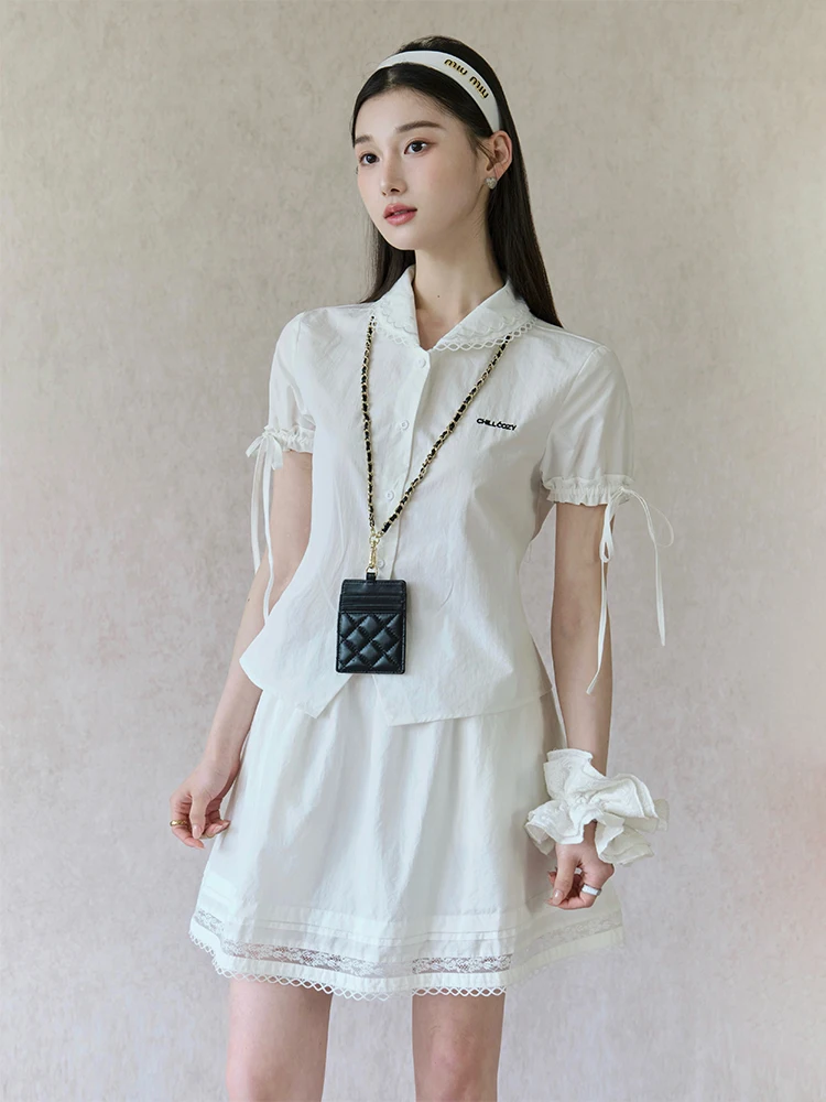 

Модный хлопковый комплект ChillCozy: рубашка с воротником-стойкой и шорты на пуговицах для женщин, летний хлопковый костюм