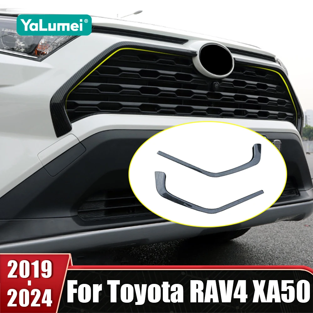 

Передний бампер из углеродного волокна, декоративная накладка, наклейка для Toyota RAV4 XA50 2019 2020 2021 2022 2023 2024, автомобильные аксессуары