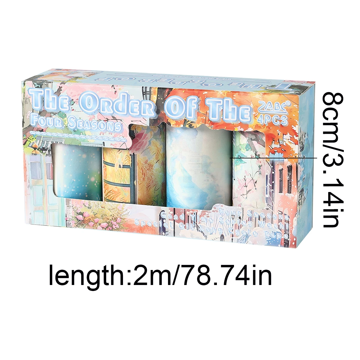 4ロール/箱、クリエイティブな植物の花と和紙テープ、DIYノート、ギフトボックスの装飾に最適、絶妙でスタイリッシュです。