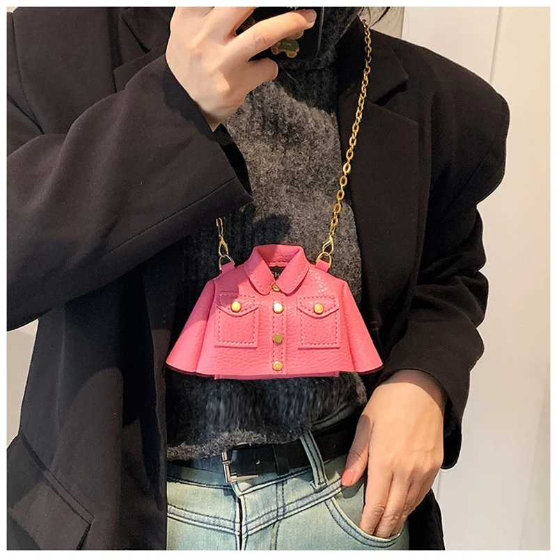 

Сумка в форме одежды, модная сумка через плечо, мини-сумка из искусственной кожи, дизайн, повседневный клатч, модный квадратный стиль для ежедневного использования