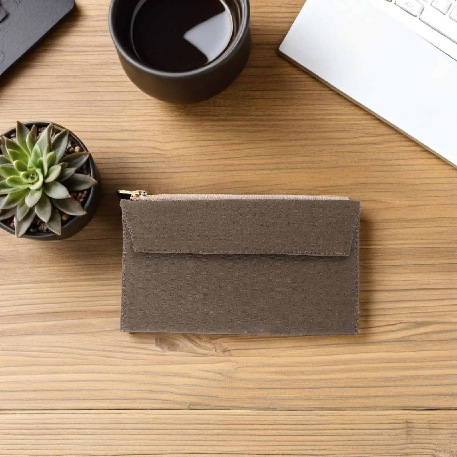 Travel Pocket Notebook Cover Olive Green Secure Zipper Portable Journal Organizer Case for Fieldwork notes Planners Pencil Cards