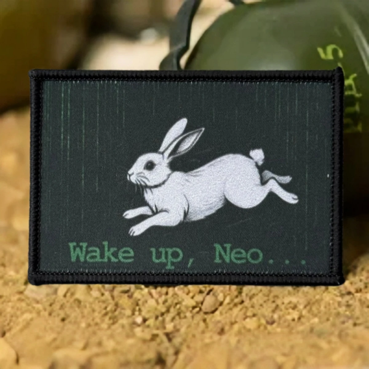 Follow White Rabbit Wake Up Neo Patch Tactical Morale Badge Printed Hook& Loop Patches for Clothing Military Army Helmet Sticker