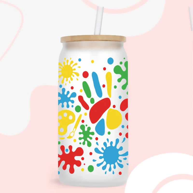 3D UV DTF Caring For Autism Printed Transfers Stickers 16oz Cup Wraps For DIY Glass Ceramic Metal Leather Etc. D31413 view 3