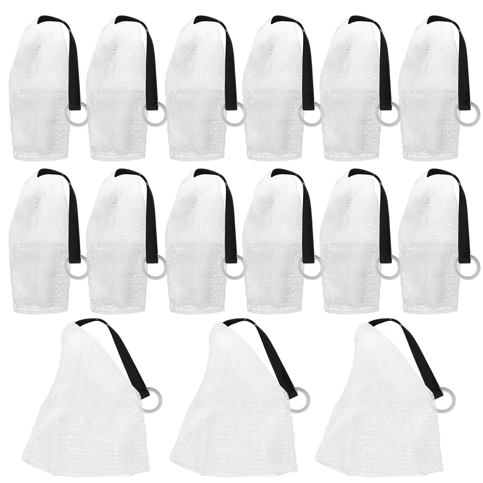 20 قطعة أكياس الصابون الشبكية بطبقة مزدوجة أكياس حمام رغوة ملونة للاستحمام هلام الجسم فرك تخزين كيس فقاعات التوقف خفيفة الوزن #3