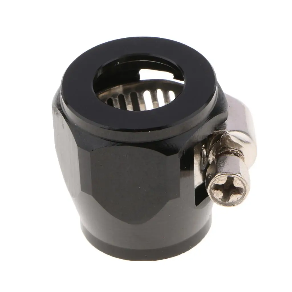 AN8 Hose End Finisher Metal Braided Fuel Hose Clamp Universal Pipe Connection Clip for Oil Water