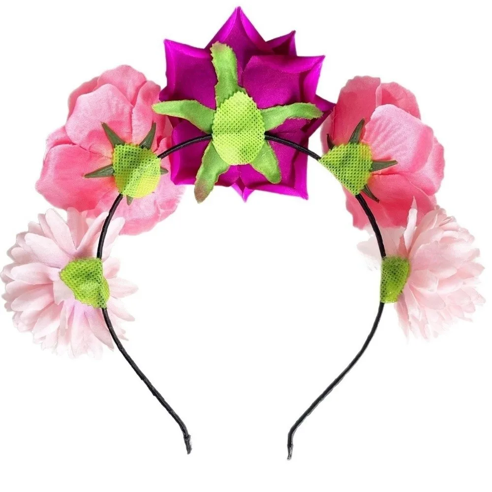 Mode plastique Halloween bandeau fantôme griffe gothique Floral cheveux cerceau Halloween Costume crâne Rose fleur couronne fille