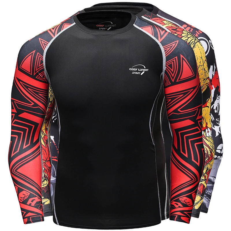 

Спортивная компрессионная Футболка Для MMA, одежда для бокса, MMA BJJ Rashguard, трикотажные изделия с длинным рукавом, мужские футболки для спортзала, кикбоксинга, одежда