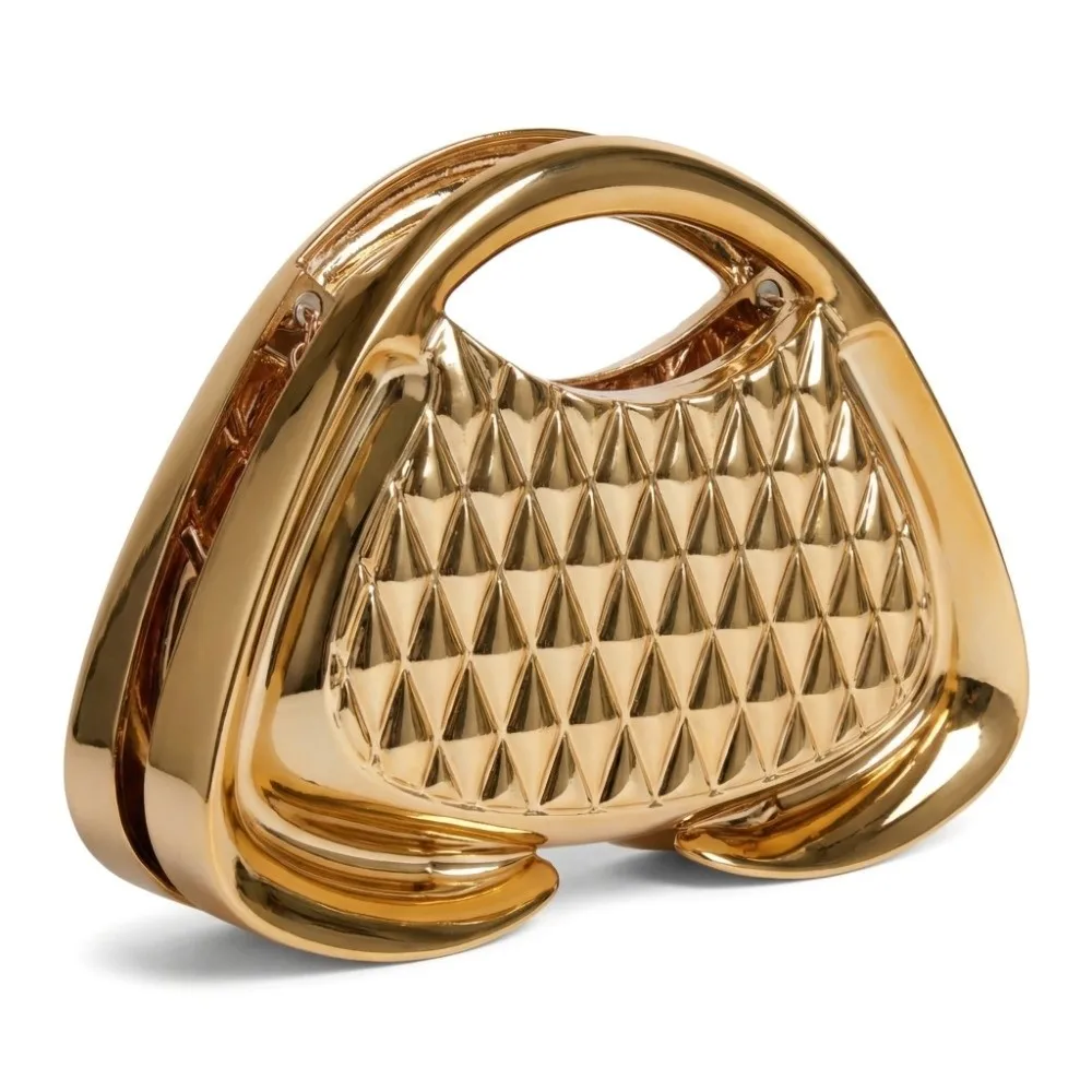 Luxury Women's Handbags Acrylic Geometric Shape Evening Clutch with Metallic Chain Mesh Trapezoidal Women Purses