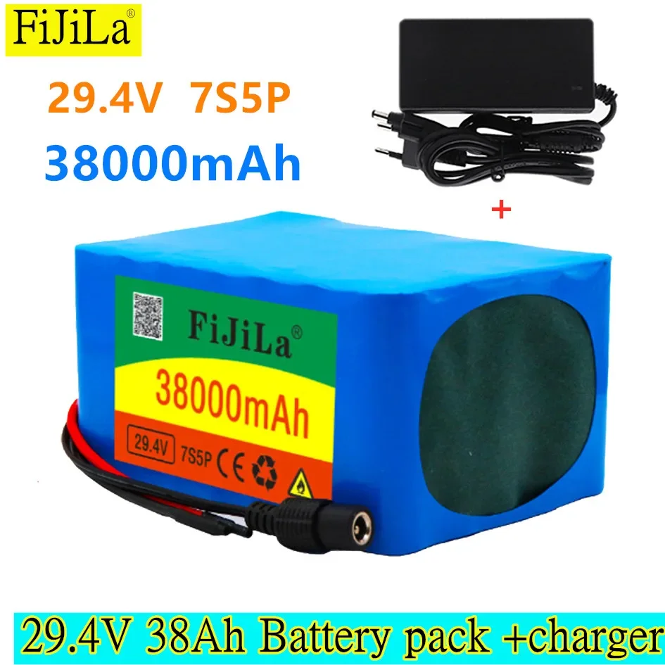 

7S5P 24v 38Ah battery pack 250w 29.4V 38000mAh lithium ion battery for wheelchair electric bicycle pack with BMS + charger