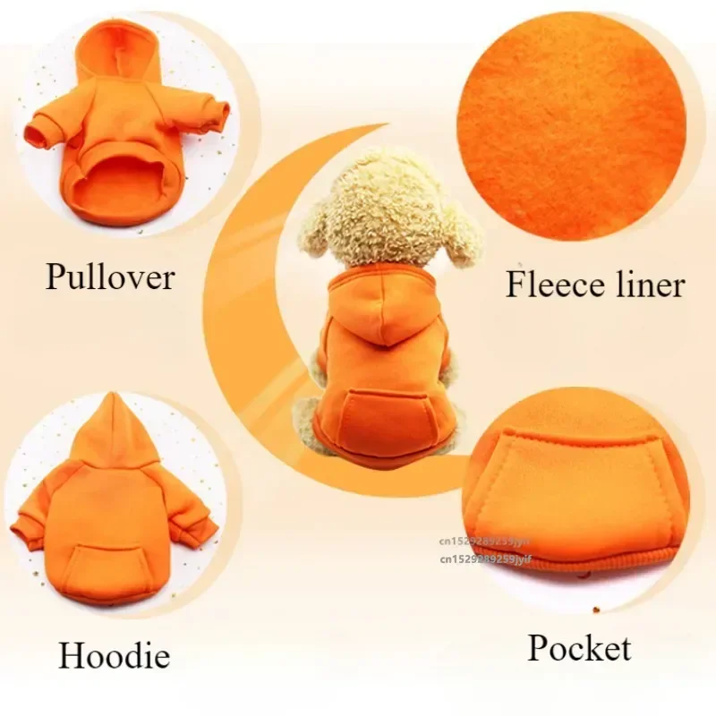 Winter-Hundehoodie-Sweatshirt-Jacke für kleine und mittelgroße Hunde, Haustiermantel, Welpenkleidung, Chihuahua-Bulldoggen-Kostüm, Welpen-Haustierkleidung für den Herbst – Detail 2