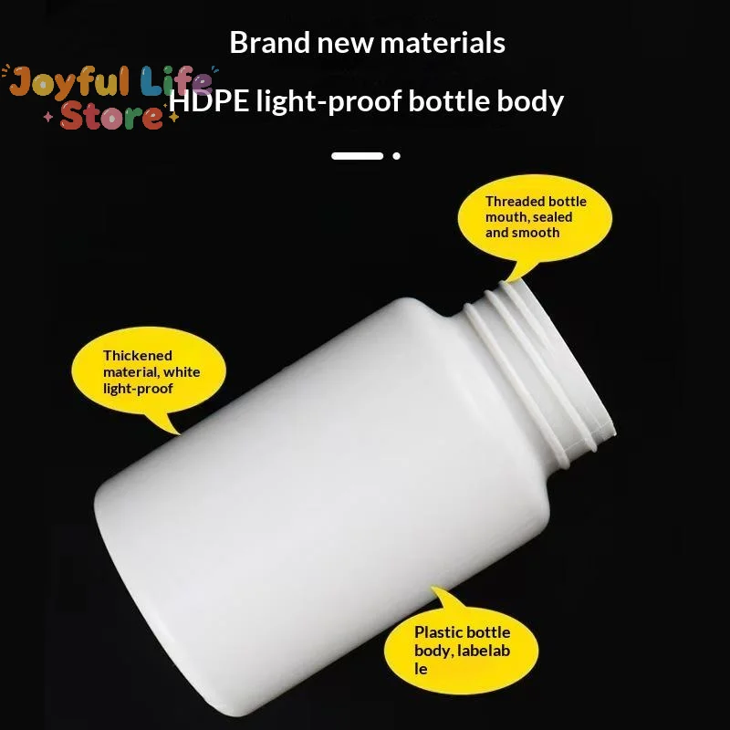 10Pcs 15ml-100ml HDPE Empty White Plastic Pill Bottles Leak Proof Screw Lids Food Grade For Capsules Powders Supplements Travel