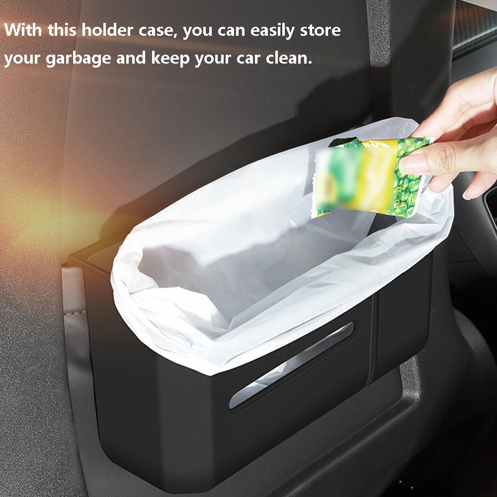 Car Seat Back Storage Box for Tesla Model 3 /Y 2017-2023 TPE Style Car Organizer Cup Holder Tissue Holder