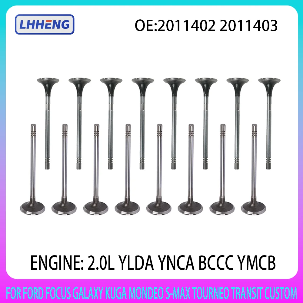 

16 комплектов впускных и выпускных клапанов для FORD 2,0 л Diesel FOCUS GALAXY KUGA MONDEO S-MAX TOURNEO TRANSIT CUSTOM EcoBlue 2015-2025