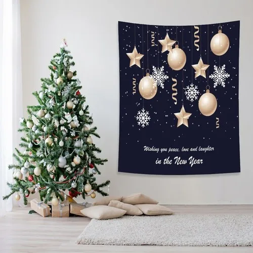 Henge Gold Christmas Christmas Decorations Best Wishes with Laci Zeminli Wall Cover