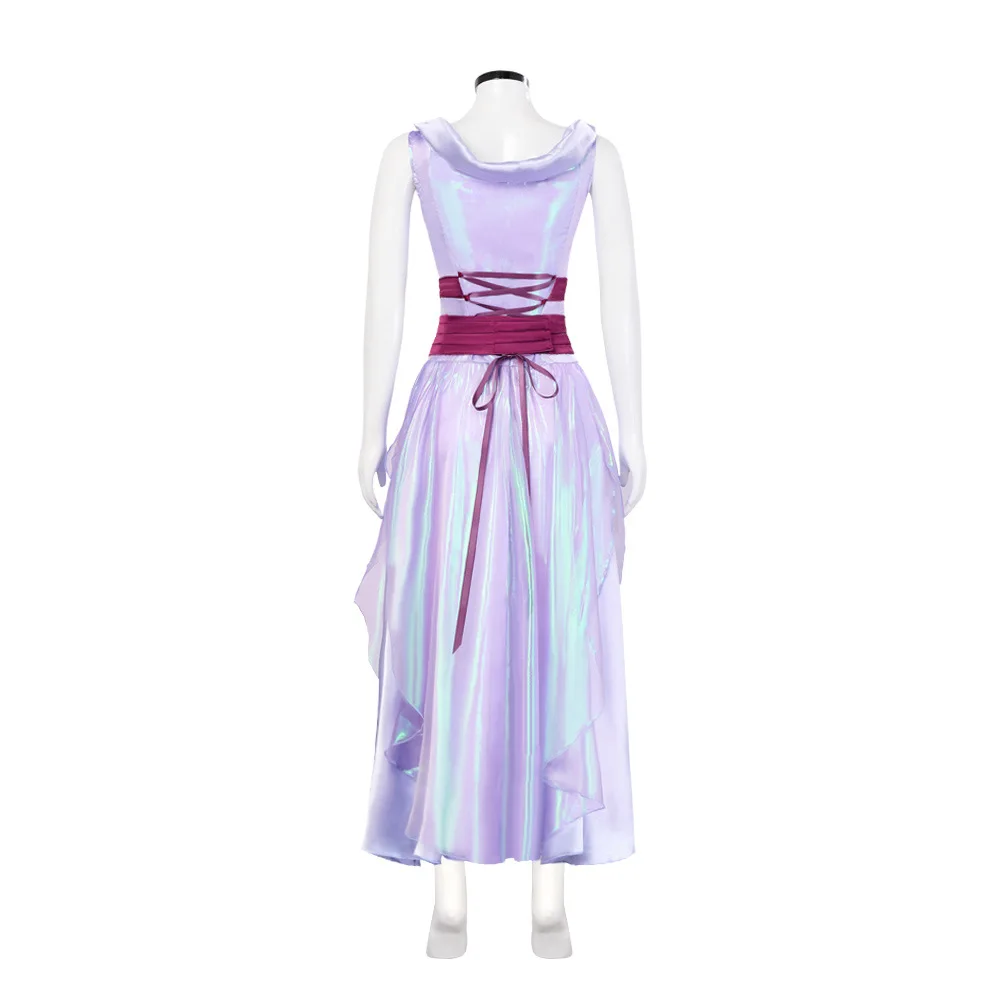 Megara Cosplay Princess Costume Women Fantasia Purple Shiny Dress Suit Halloween Halloween Carnival Party Stage Show Gown