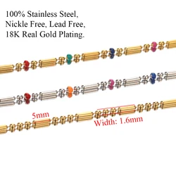 1 Meter Stainless Steel 3:1 Enamel Beads Ball Chains DIY Jewelry Making Necklace Findings Bracelets Anklets In Bluk Body Chains
