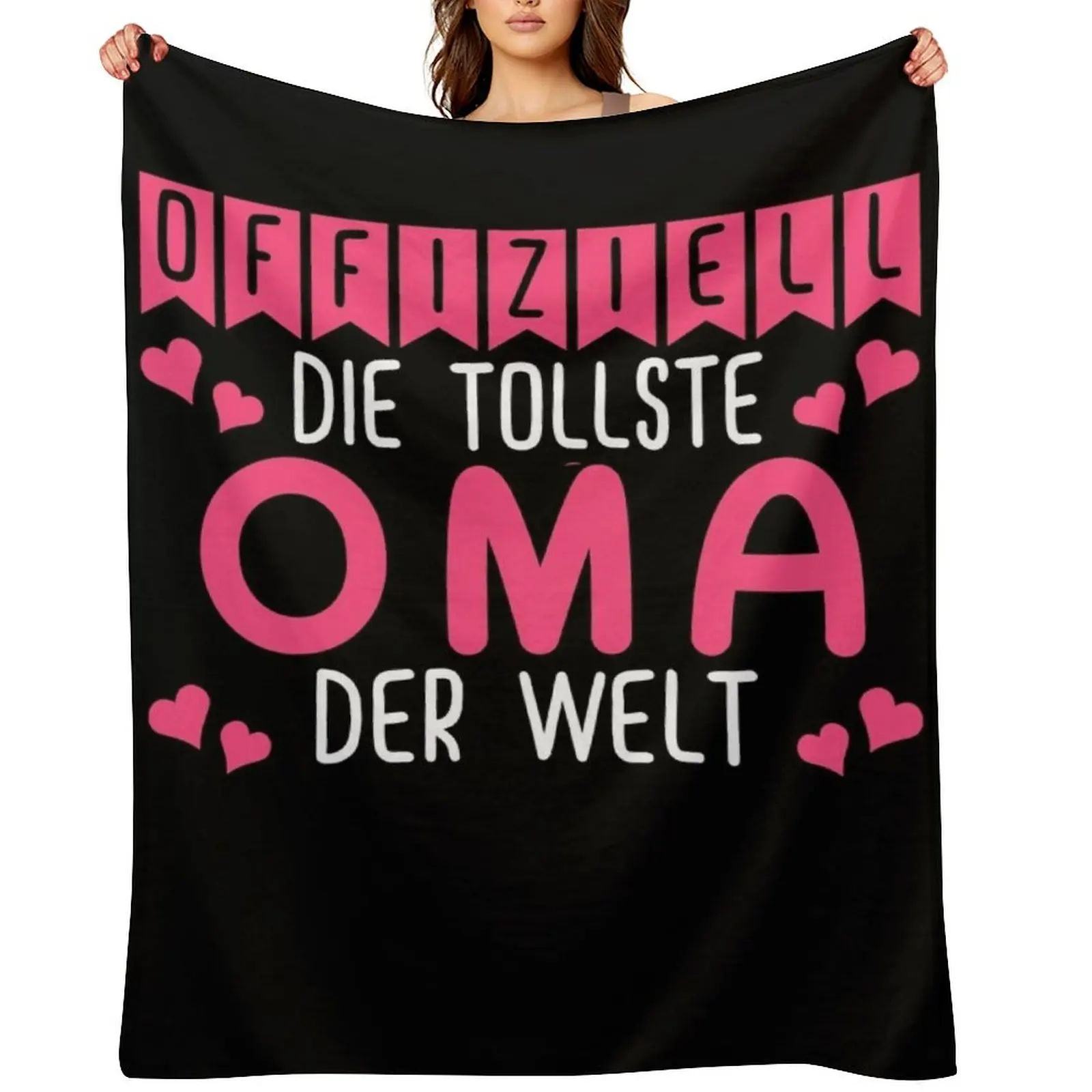 Offiziell die tollste Oma der welt Throw Blanket Flannel Fabric manga Flannel Stuffeds Blankets