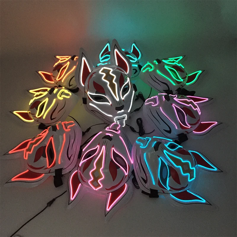 หน้ากากคอสเพลย์ภาพยนตร์ หน้ากากน้องหมาจิ้งจอกอนิเมะญี่ปุ่น หน้ากากสัตว์ หน้ากากธีมเกม หน้ากากสยองขวัญฮาโลวีน อุปกรณ์ประกอบฉากบ้านผีสิง