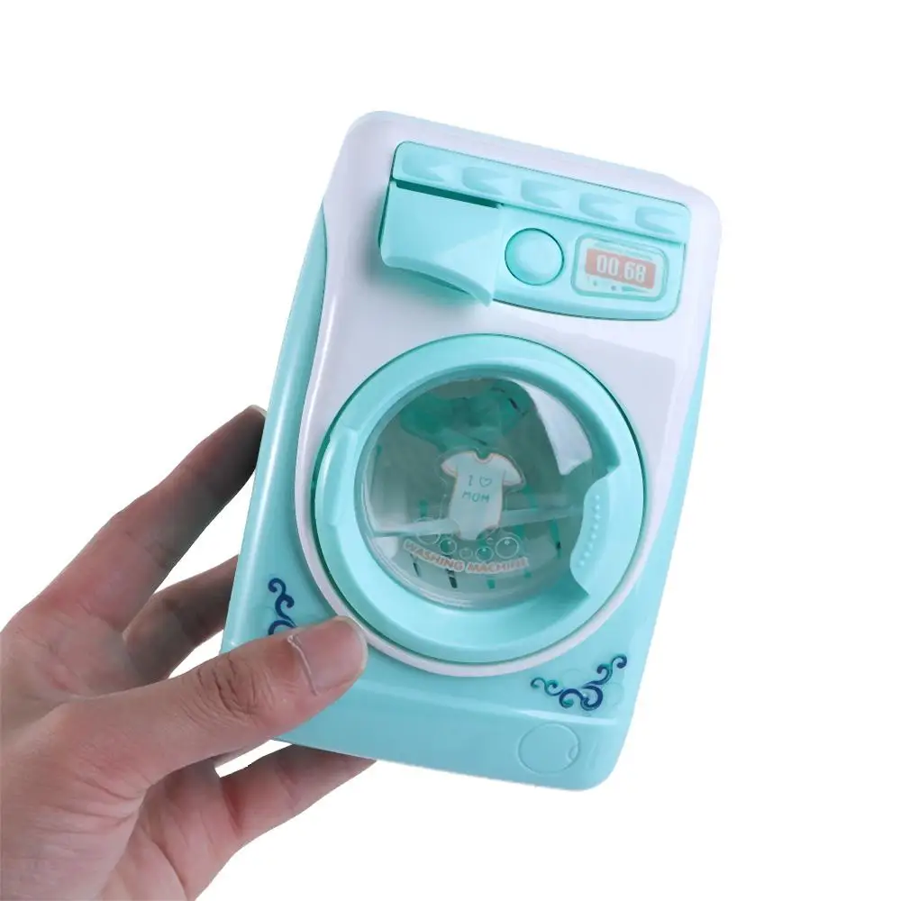 Machine Model Pretend Play Toy Simulation Washing Machine Toys Mini Furniture Filling Water Toy Mini Electric Washing Machine