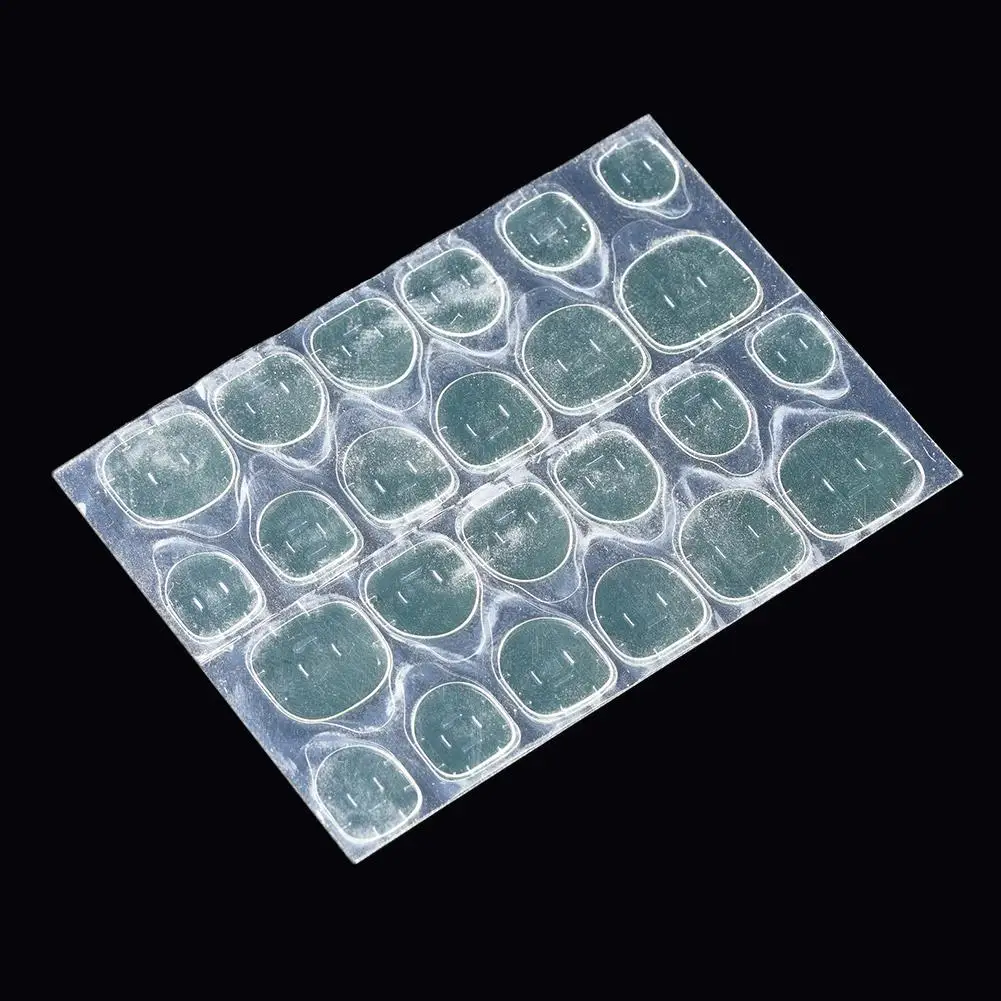

1Sheets 24pcs Double Sided False Nail Art Adhesive Sticker Tool DIY Tips Glue Nail Manicure Makeup Gel Fake Acrylic Tape L4E7