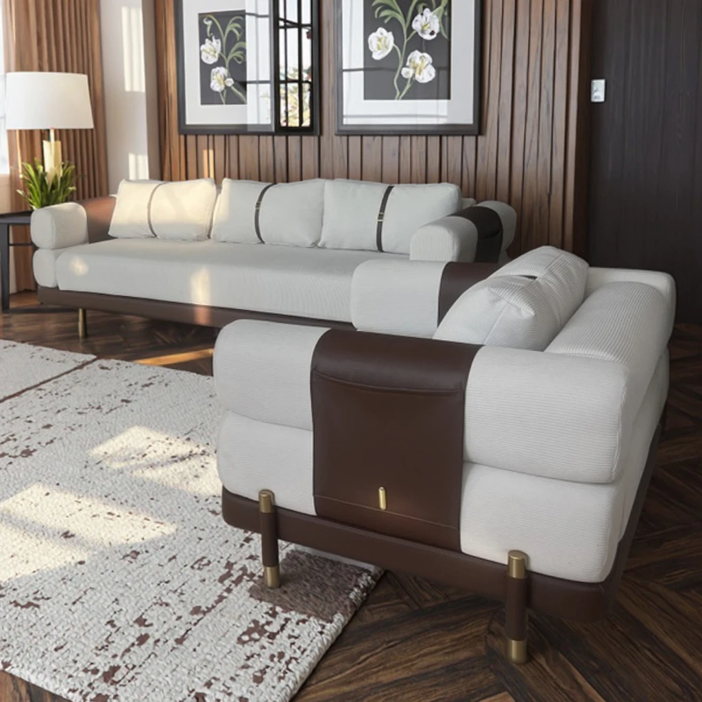 

Wholesales Luxury Living Room Sofa Set Gold Stainless Steel 3 Seater Fabric Couch for Hotel Home