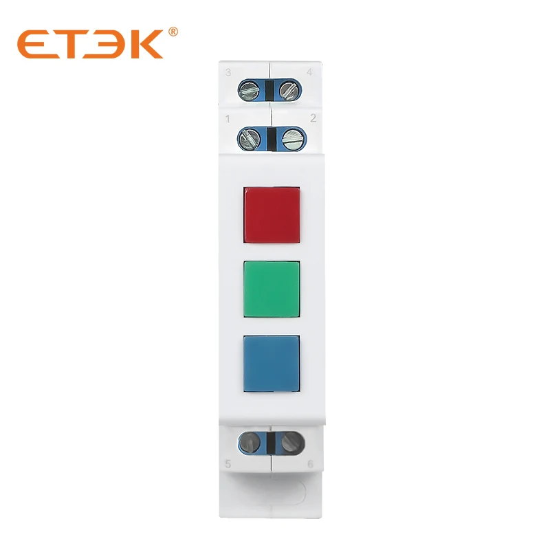 Imagem -03 - Etek-din Rail Mount Led Lâmpada de Sinal Modular Vermelho Verde Amarelo Azul Rgb Rgy ac 220v240v Industrial