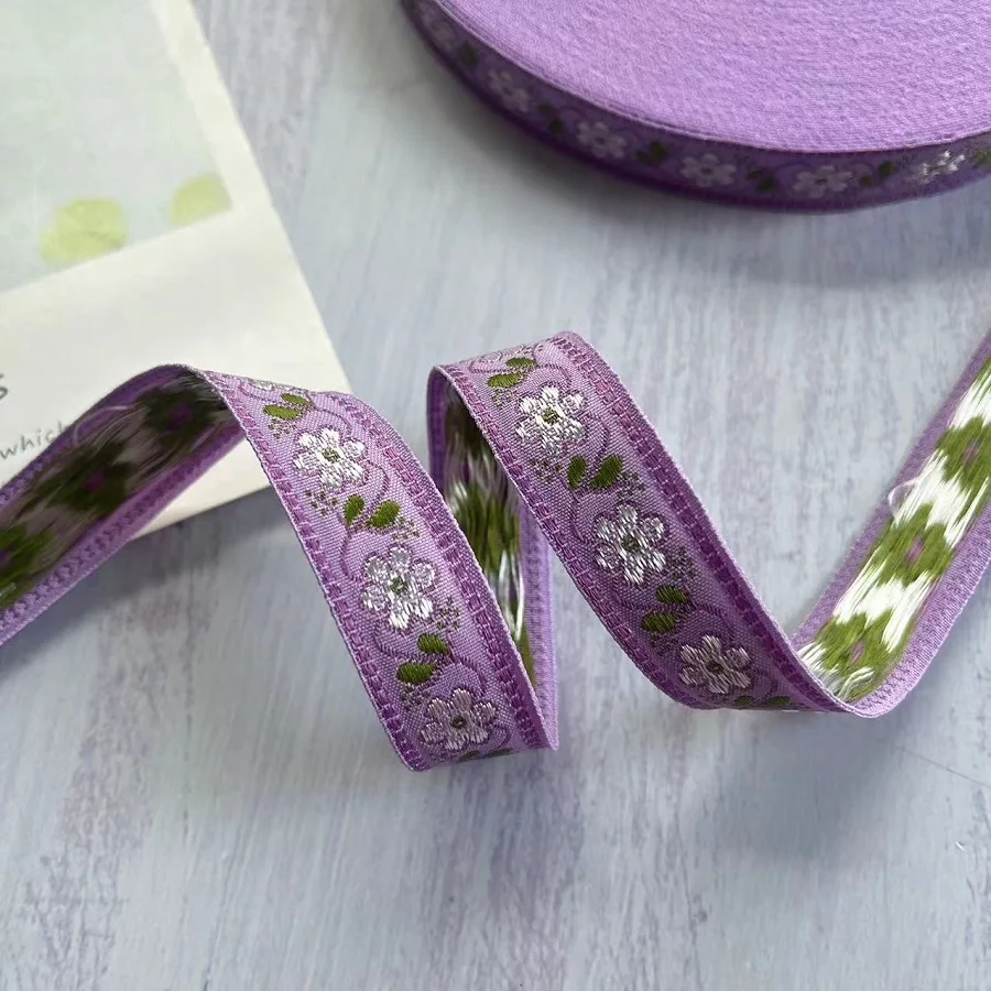20 Yards/lot Ethnic Style Webbing Woven Jacquard Ribbon Flowers For Garment Accessories LS-2267 Width 1.7 CM