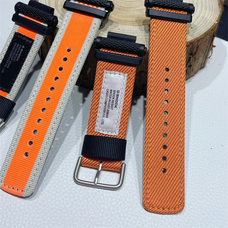 Nylon canvas watch strap pin buckle bracelet Watch band protruding interface 18mm for CASIO PRG-600YB-3/PRG-650Y/PRW-6600