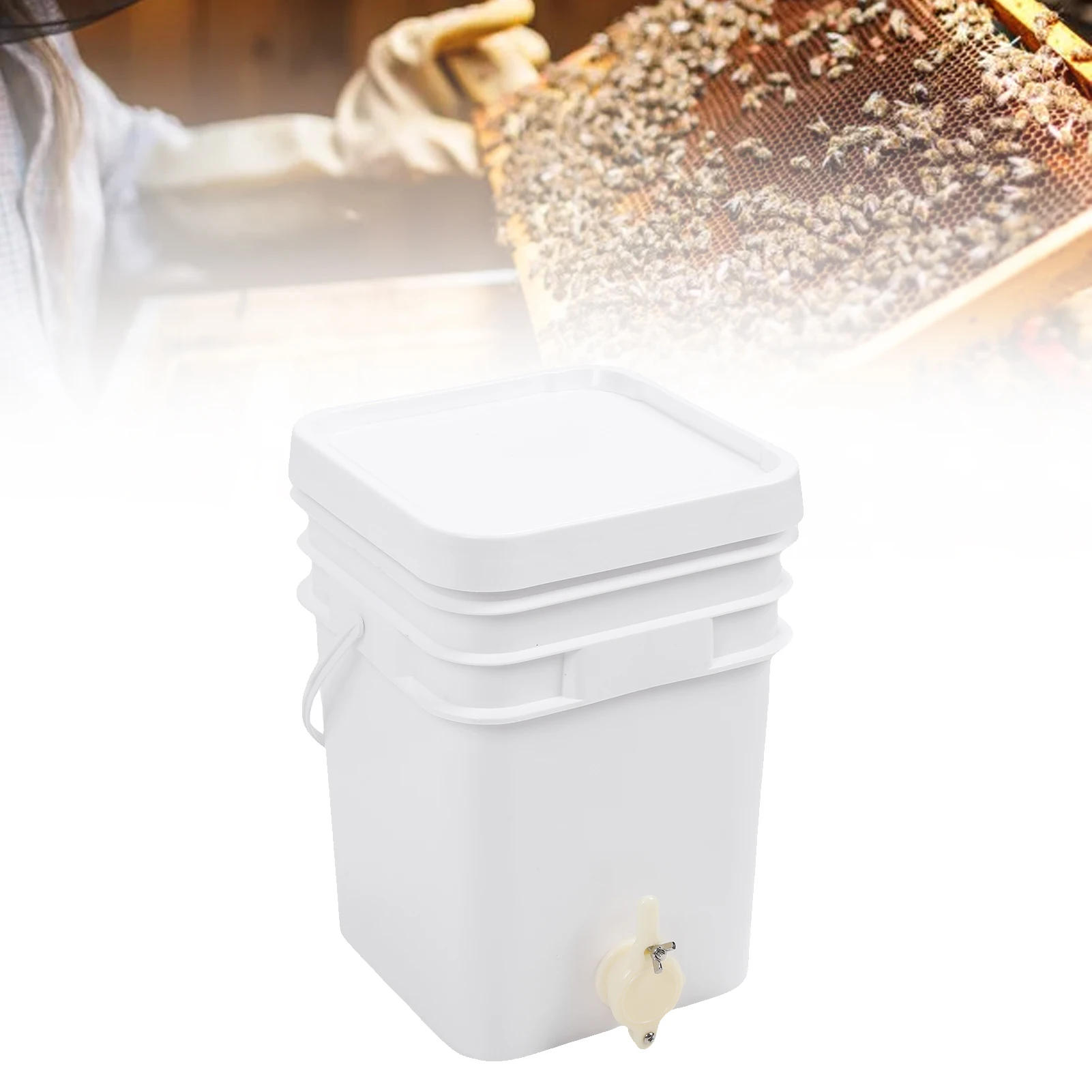 

20L Honey Bucket Honey Bucket 20L 39x27x27cm Plastic Honey Extractor with Gate and Lid for Beekeeping Honey Bucket