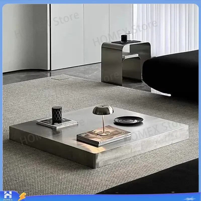 Italian Style Stainless Steel Coffee Table Minimalist Side Modern Luxury Living Room Center Tea Designer