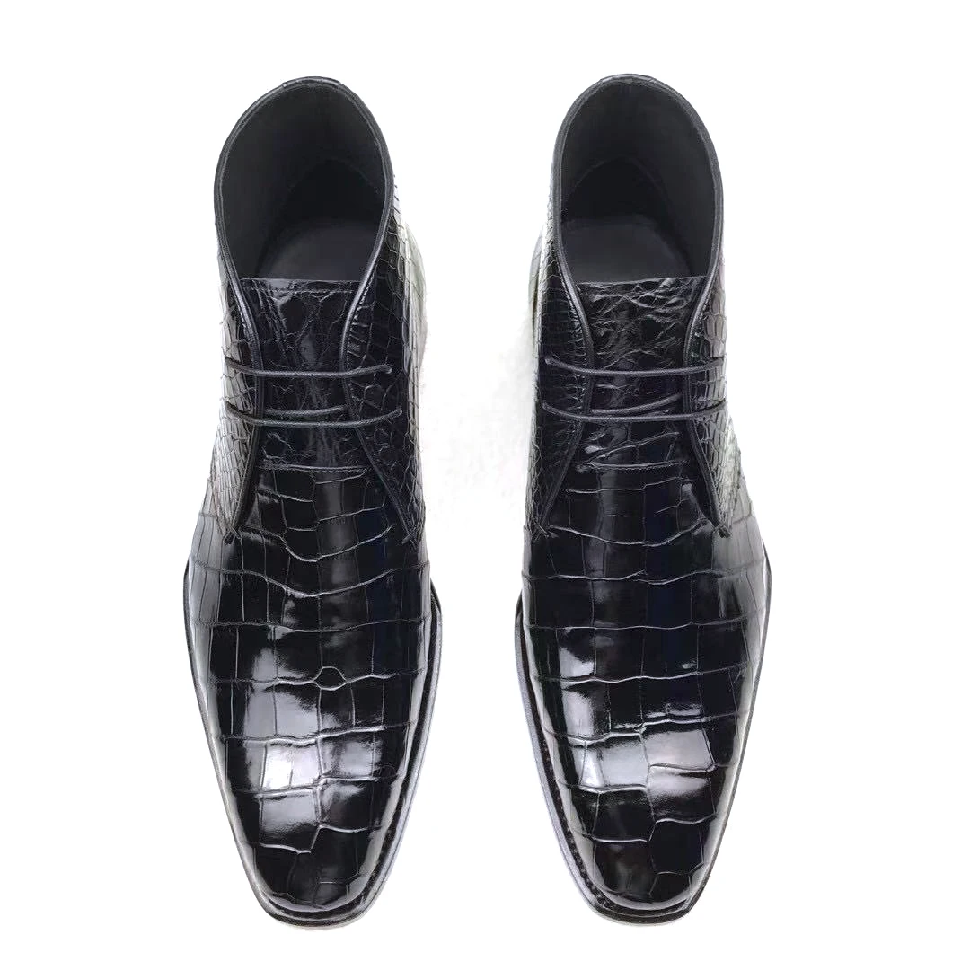 Zapatos formales para hombre, zapatos de vestir masculinos, botas de cocodrilo, zapatos para boda, citas, oficina, negocios, invierno, para novio