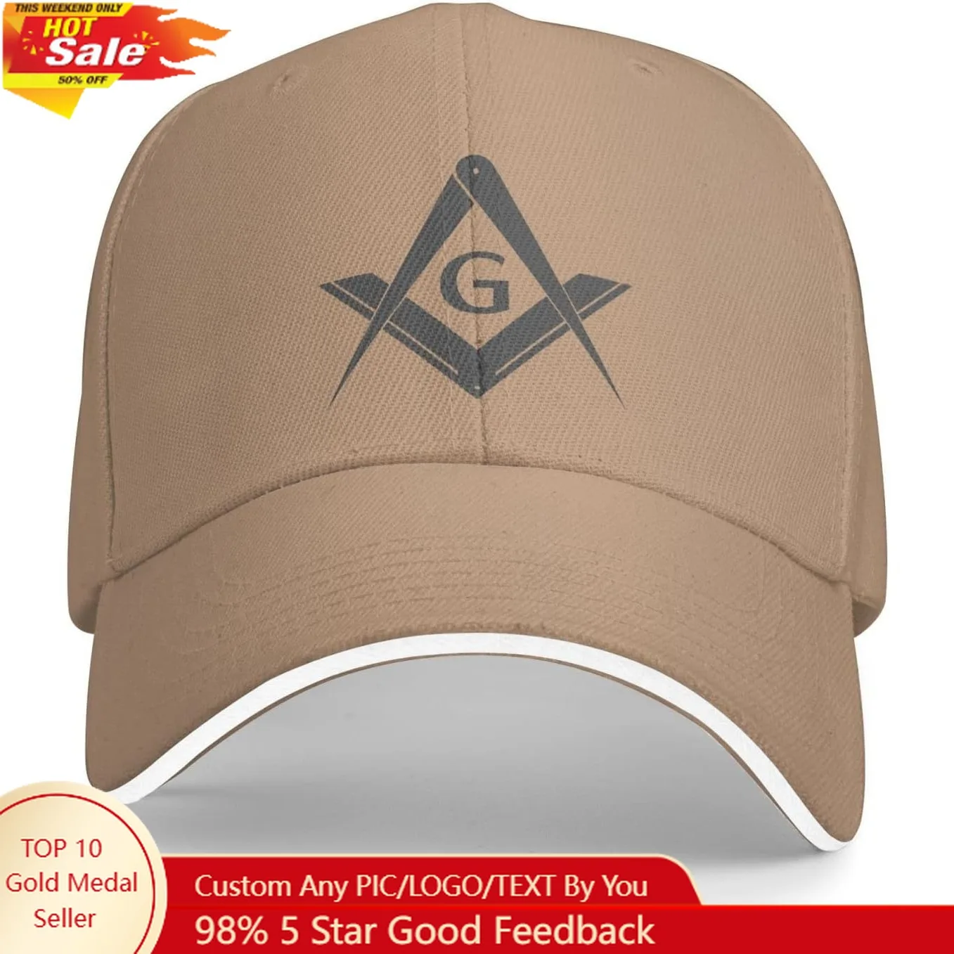 

Masonic Gifts Natural Unisex Classic Low Profile Baseball Cap Plain Soft Adjustable Size Dad Hat