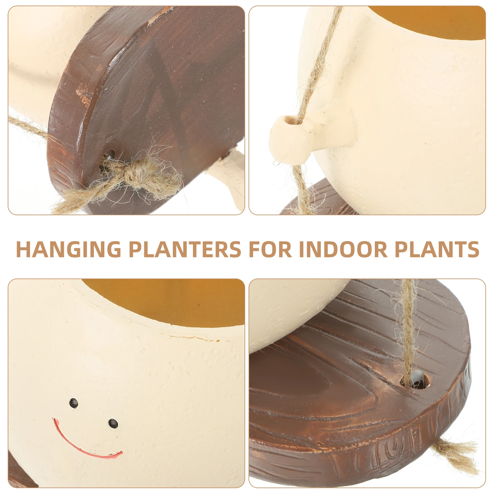 

Cute Hanging Plant Resin Material Small Succulent Planter Indoor Outdoor Hanging Container Perfect for Garden Decor