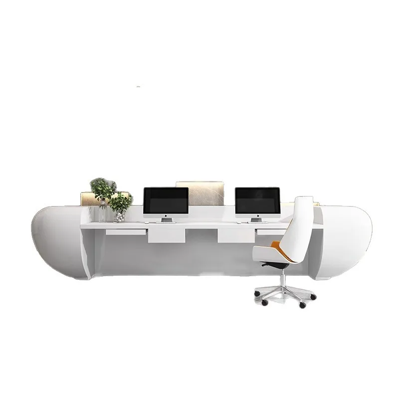 Reception table FRP modern welcome desk creative arc beauty salon