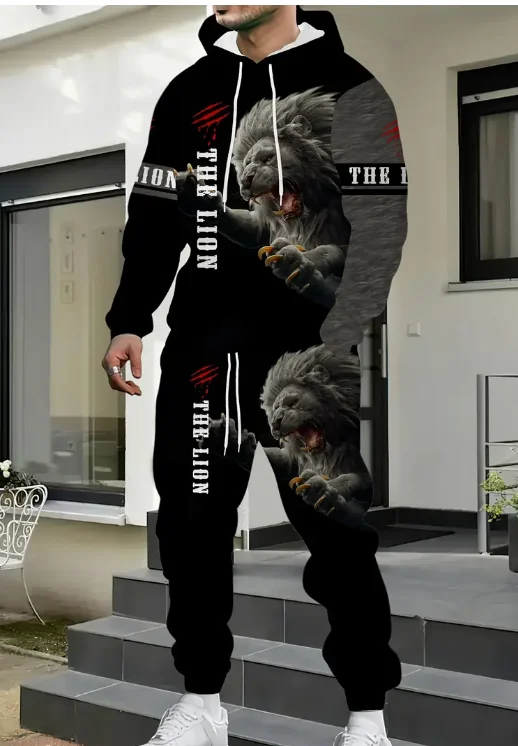 

2025 Winter/Autumn Hoodie and Sweatpants Set Fashionable Streetwear and Home Leisure Unisex Style Classic 3D Printing Clothes