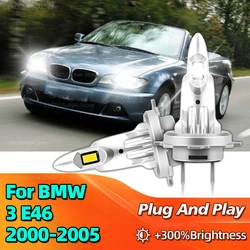LED Headlight Bulb Fanless 6000K Super Bright Wireless CSP 180W Car Light For BMW 3 E46 2000 2001 2002 2003 2004 2005