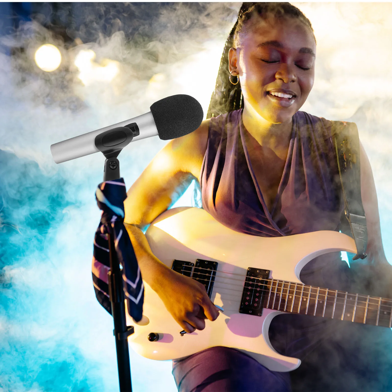 

5set Microphone Clips Black Universal Adjustable Mic Holder For Dynamic Wireless Microphone Plastic Stand Practical Clip