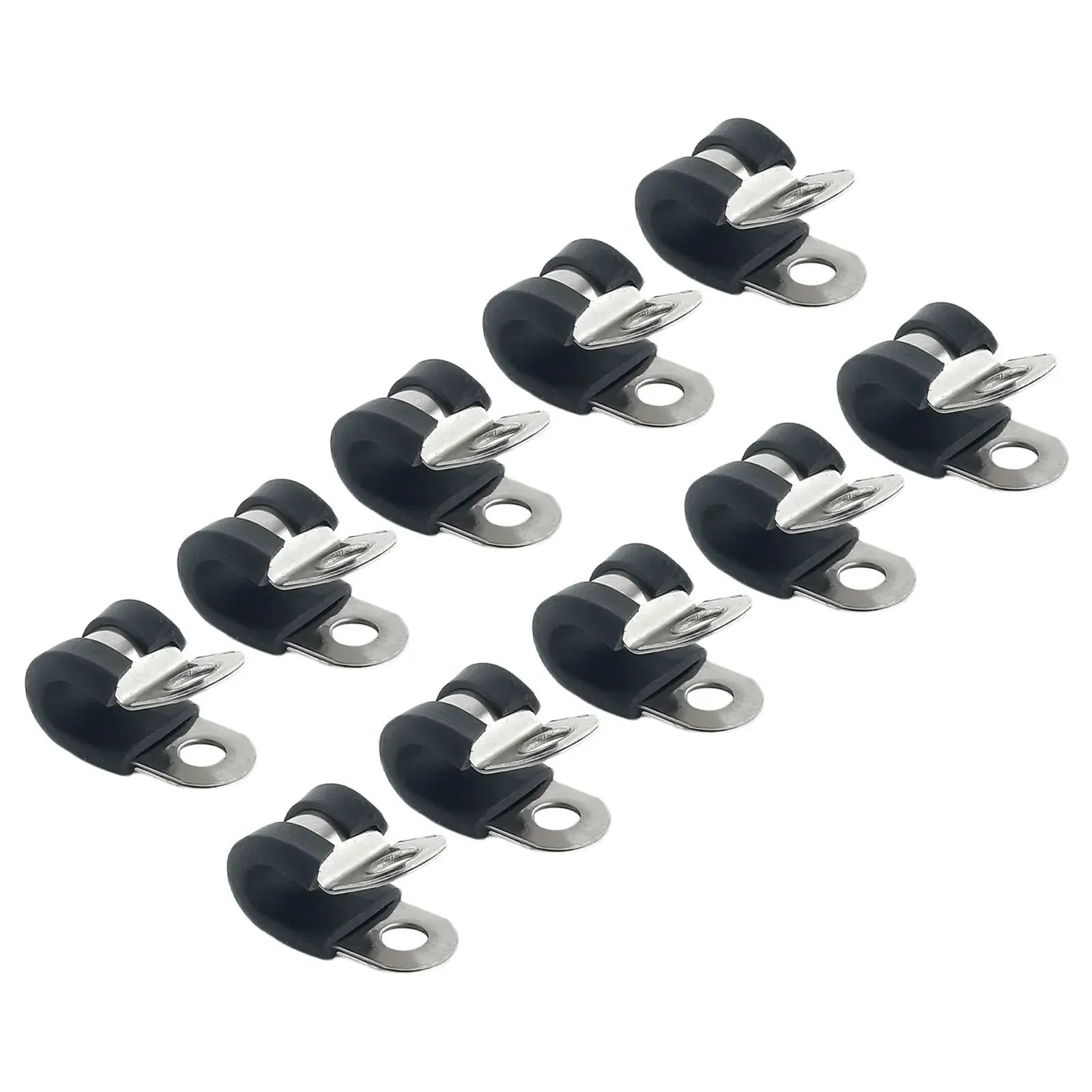 10pcs Rubber Lined P Clips Cable Mounting Hose Pipe Clamp Fixing Pipes Stainless Steel Hardware Fasteners 6mm 8mm 10mm