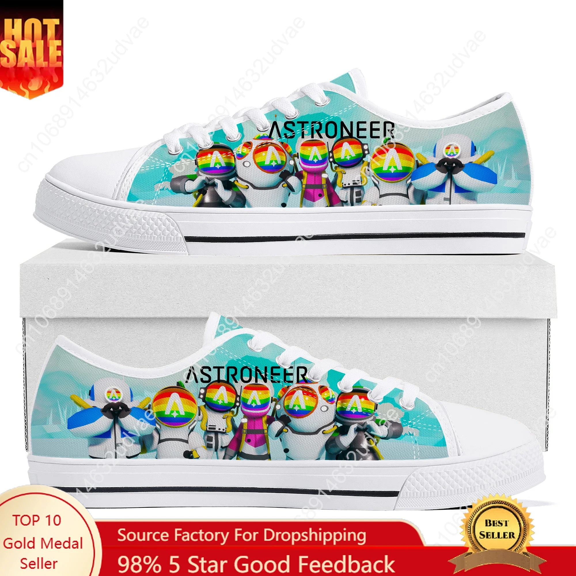

Astroneer Sneakers Low Top Shoes Men Women Teenager Canvas High Quality Sneaker Casual Custom Made Shoes Customize Shoe White