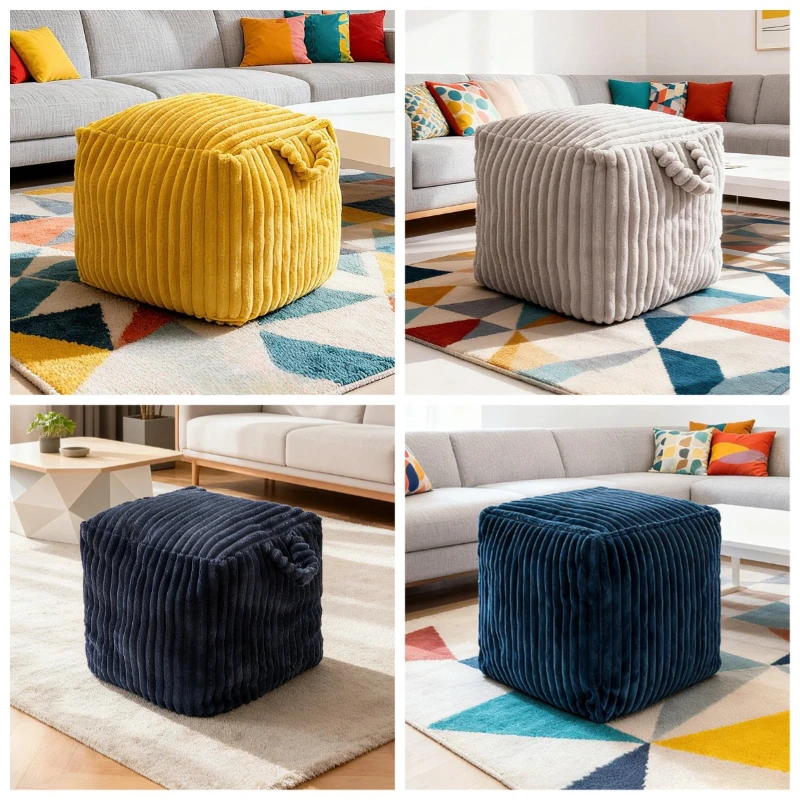 45x45x40cm Toy Clothes Storage Bag Sofa Without Filling Bean Bag Ottoman Cover Footstool Tatami Futon Unstuffed Cushion